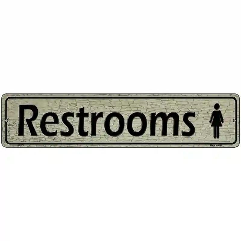 Restrooms Ladies Metal Novelty Street Sign 18" x 4" (K)
