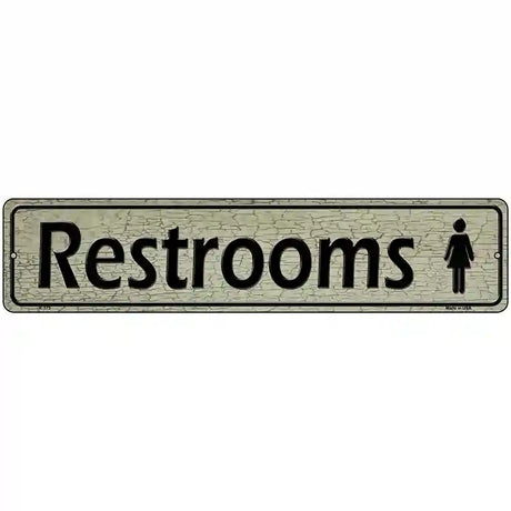 Restrooms Ladies Metal Novelty Street Sign 18" x 4" (K)