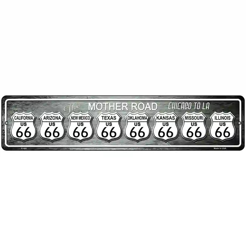 Route 66 Chicago To LA Metal Novelty Street Sign 18" x 4" (K)