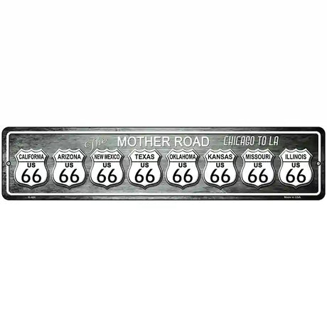 Route 66 Chicago To LA Metal Novelty Street Sign 18" x 4" (K)