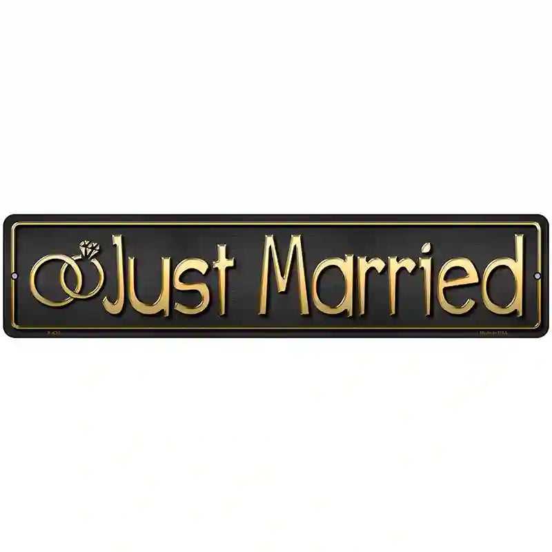 Just Married Metal Novelty Street Sign 18" x 4" (K)