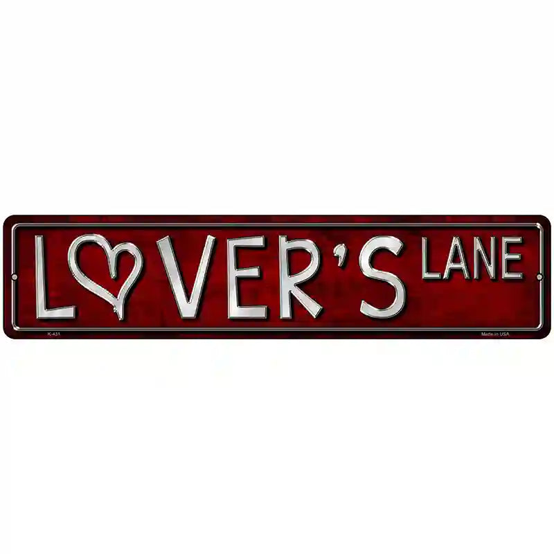 Lovers Lane Metal Novelty Street Sign 18" x 4" (K)