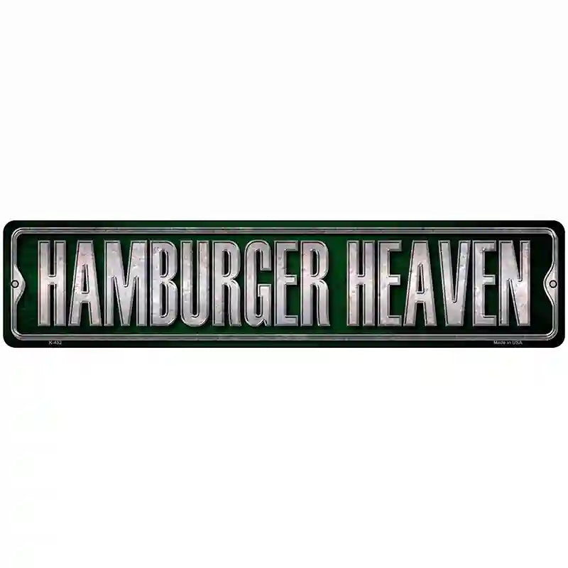 Hamburger Heaven Metal Novelty Street Sign 18" x 4" (K)