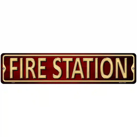 Fire Station Metal Novelty Street Sign 18" x 4" (K)