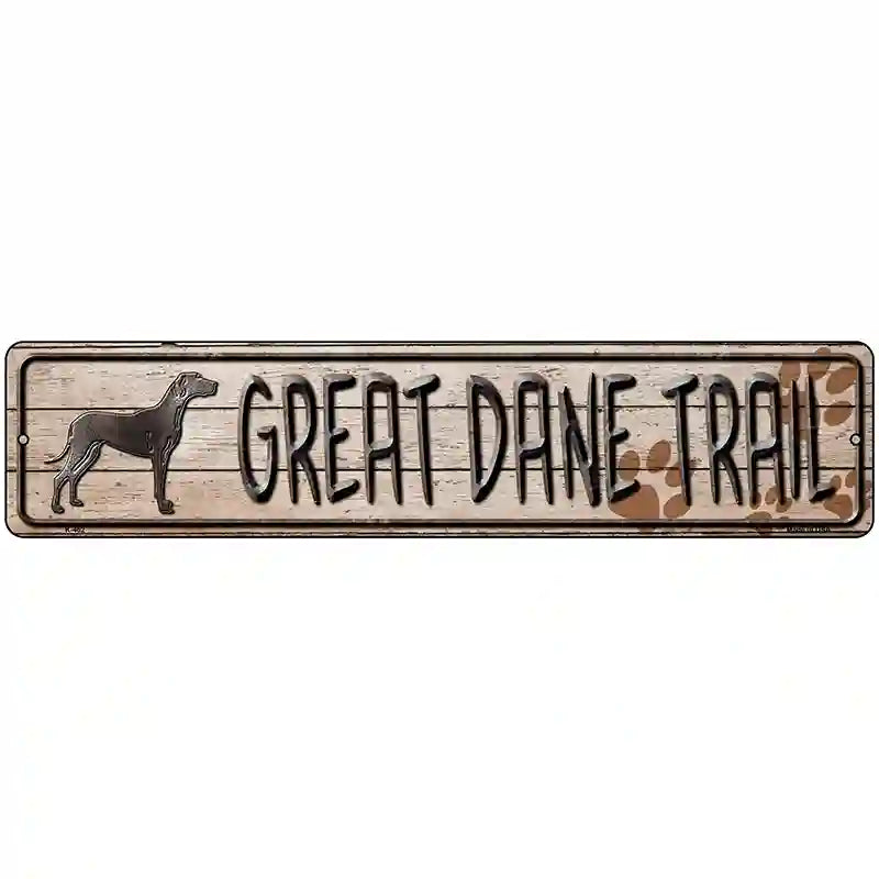 Great Dane Trail Novelty Metal Street Sign 18" x 4" (K)