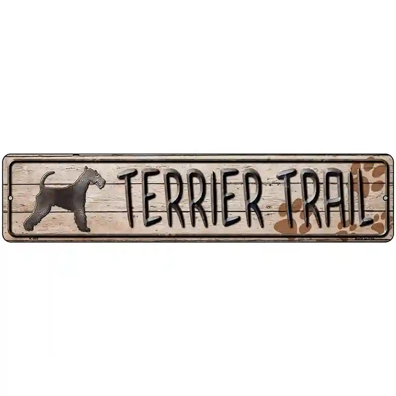 Terrier Trail Novelty Metal Street Sign 18" x 4" (K)