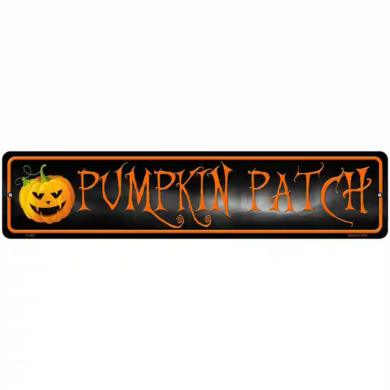 Pumpkin Patch Novelty Metal Street Sign 18" x 4" (K)