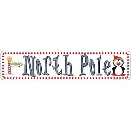 North Pole Novelty Metal Street Sign 18" x 4" (K)