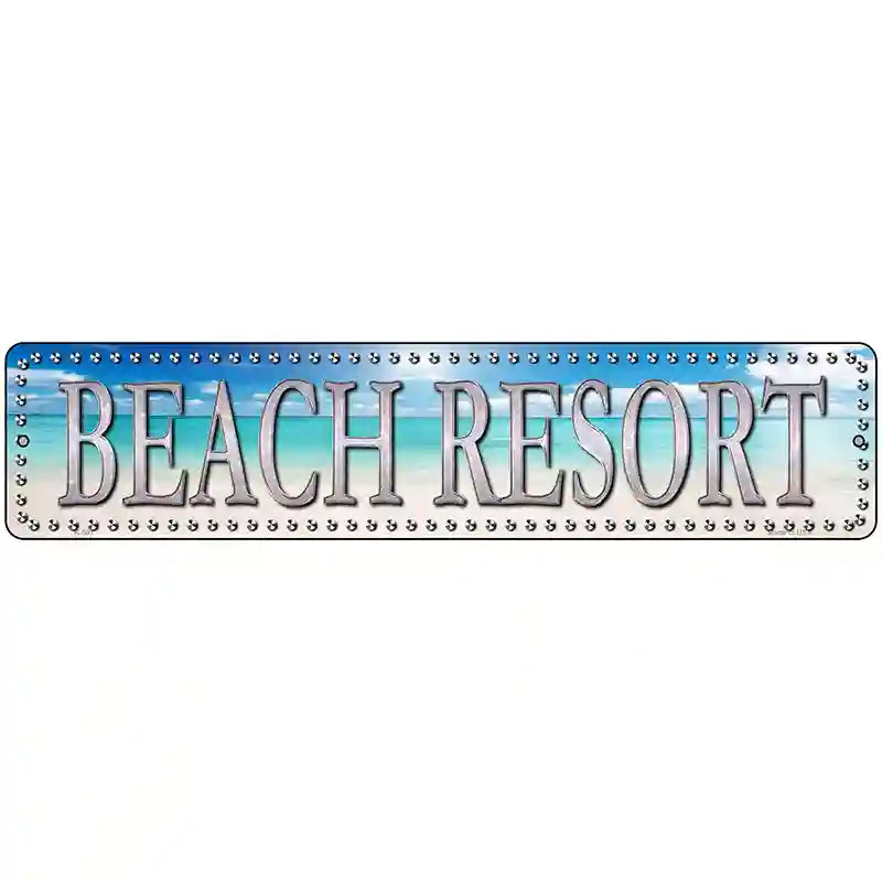 Beach Resort Novelty Metal Street Sign 18" x 4" (K)