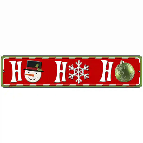 Ho Ho Ho Novelty Metal Street Sign 18" x 4" (K)