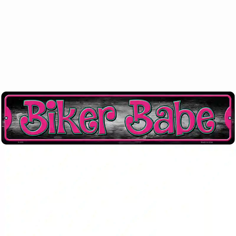 Biker Babe Novelty Metal Street Sign 18" x 4" (K)