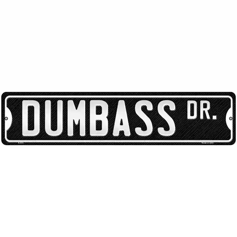 Dumbass Dr Novelty Metal Street Sign 18" x 4" (K)