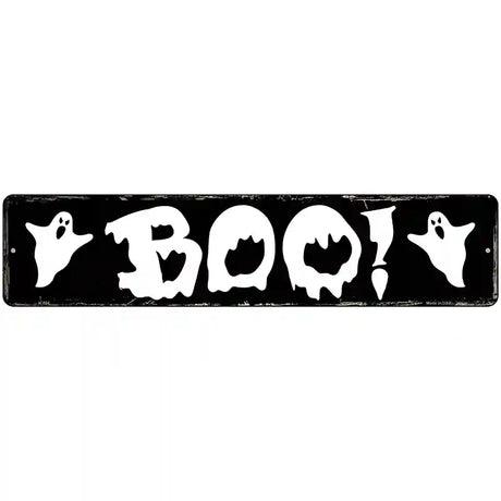 Boo Novelty Metal Street Sign 18" x 4" (K)