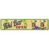 Tiki Bar Open Metal Novelty Street Sign 18" x 4" (K)