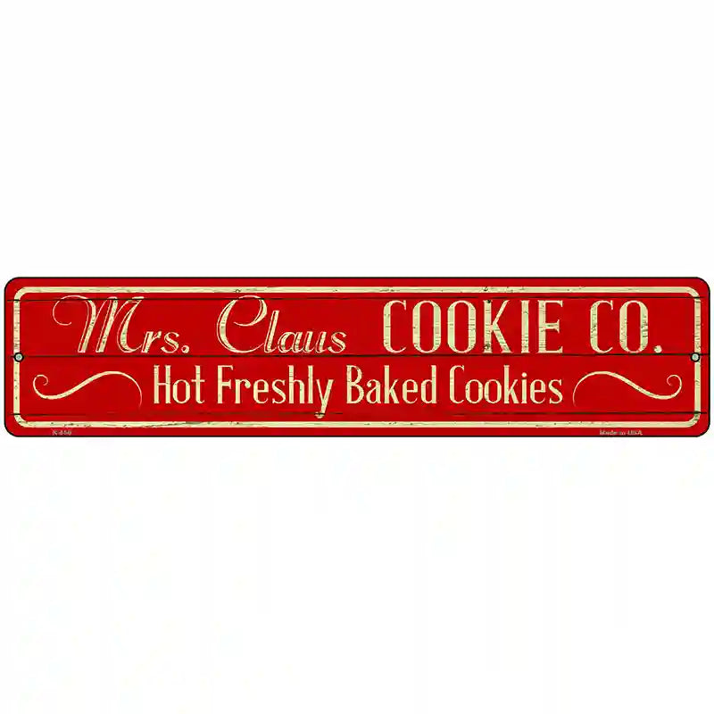 Mrs Claus Cookie Co Novelty Street Sign 18" x 4" (K)