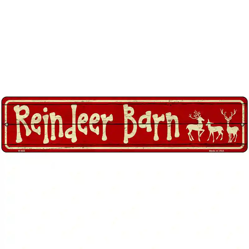 Reindeer Barn Novelty Street Sign 18" x 4" (K)