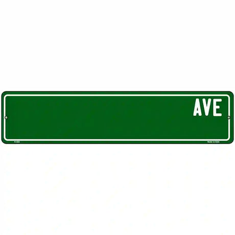 Green Avenue Blank Novelty Metal Street Sign 18" x 4" (K)