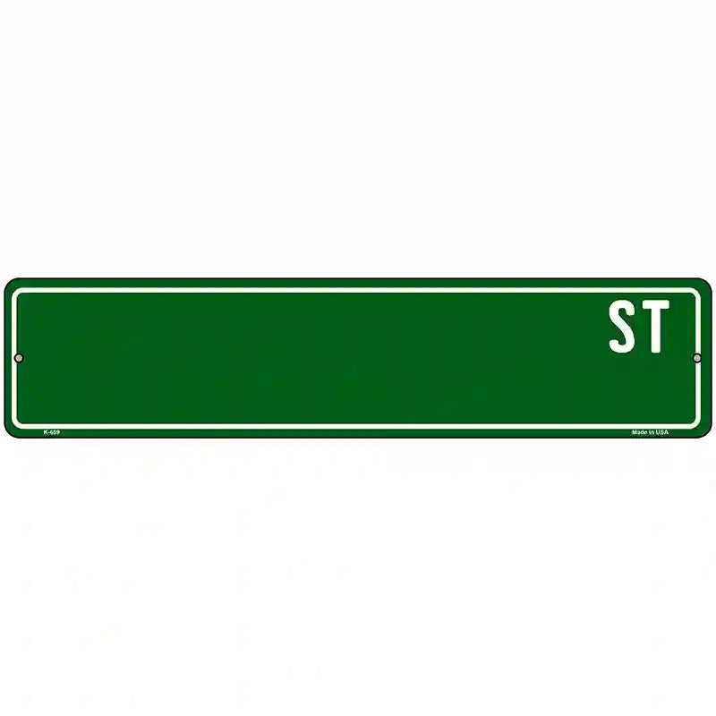 Green Street Blank Novelty Metal Street Sign 18" x 4" (K)