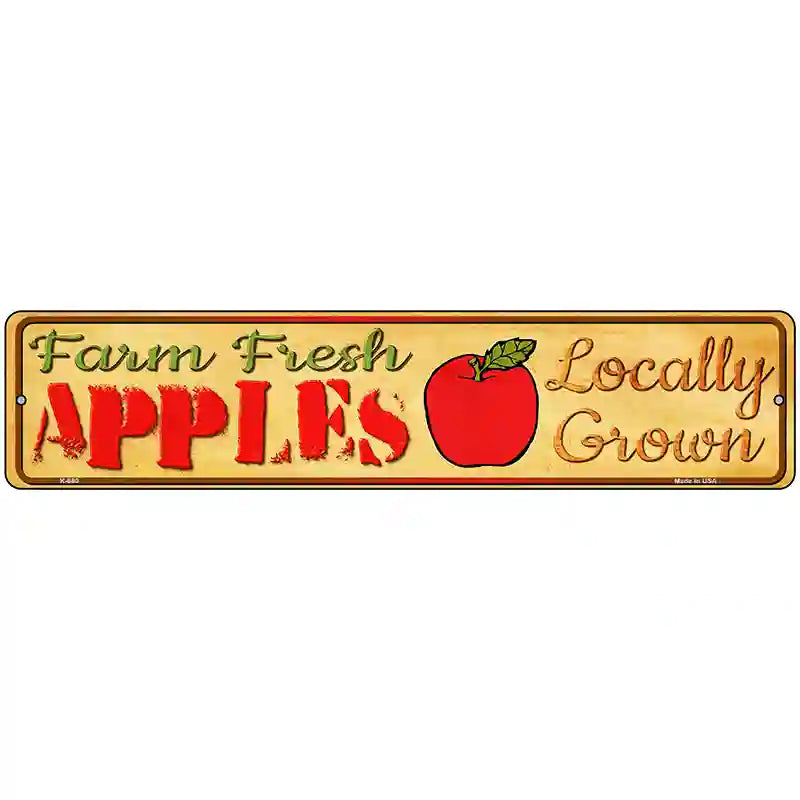 Farm Fresh Apples Novelty Metal Street Sign 18" x 4" (K)