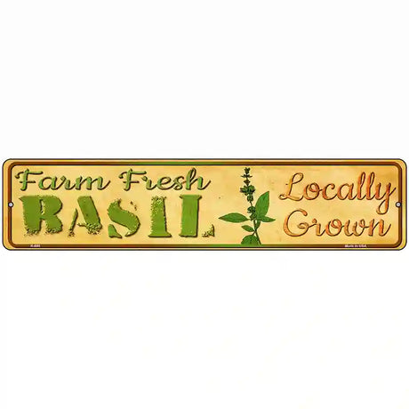 Farm Fresh Basil Novelty Metal Street Sign 18" x 4" (K)