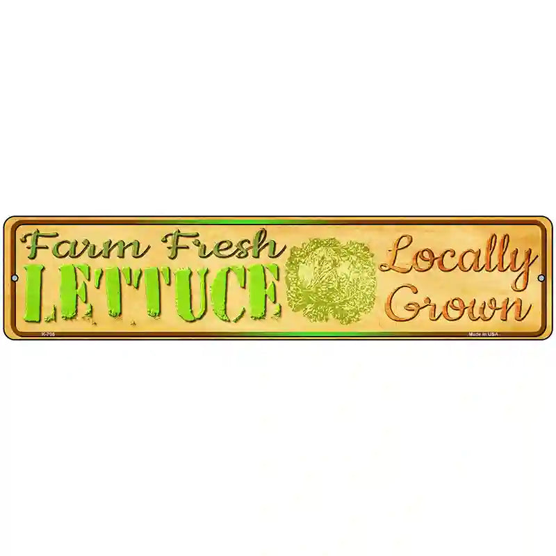 Farm Fresh Lettuce Novelty Metal Street Sign 18" x 4" (K)