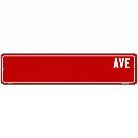 Red Avenue Blank Novelty Street Sign 18" x 4" (K)