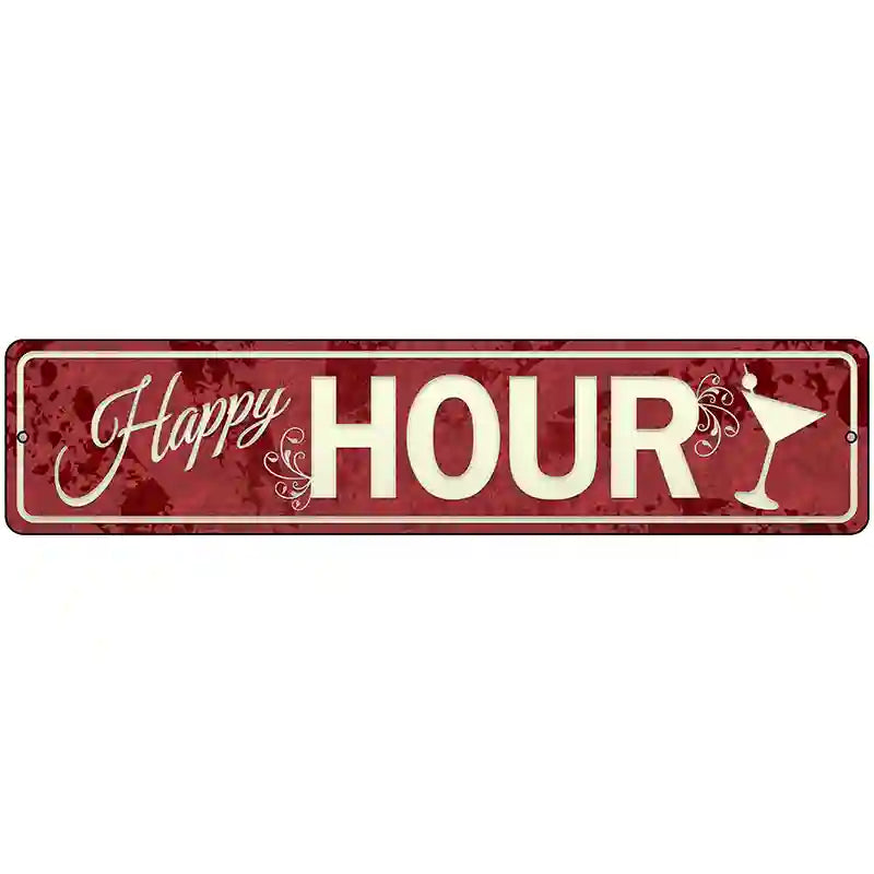 Happy Hour Novelty Street Sign 18" x 4" (K)