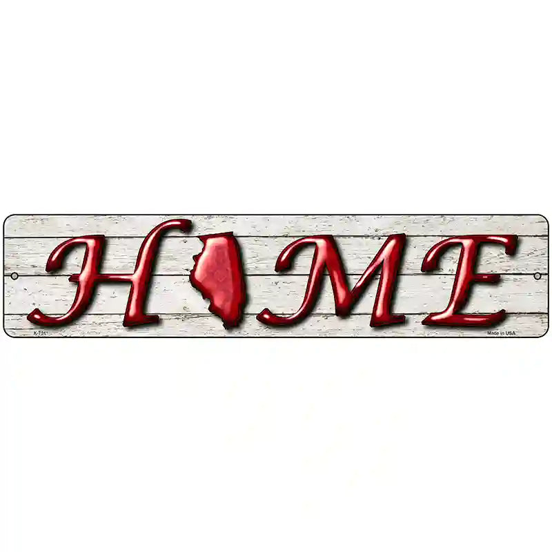 Illinois Home State Outline Novelty Metal Street Sign 18" x 4" (K)