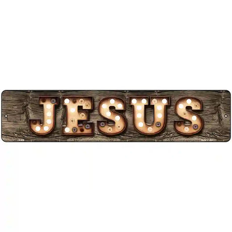 Jesus Bulb Lettering Novelty Metal Street Sign 18" x 4" (K)