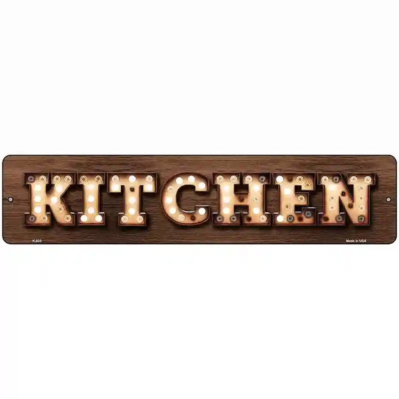 Kitchen Bulb Lettering Novelty Metal Street Sign 18" x 4" (K)