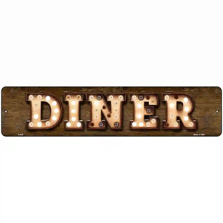 Diner Bulb Lettering Novelty Metal Street Sign 18" x 4" (K)