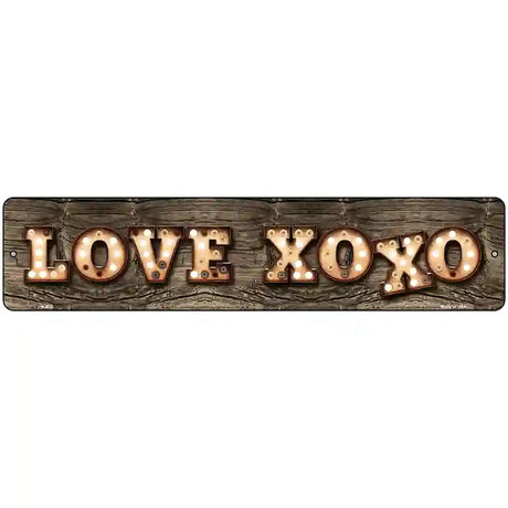 Love XOXO Bulb Lettering Novelty Metal Street Sign 18" x 4" (K)