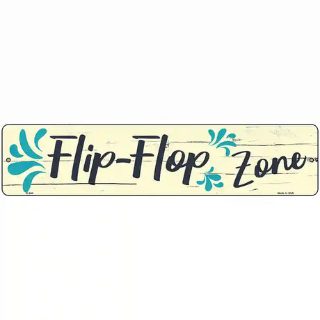 Blue Flip Flop Zone Novelty Metal Street Sign 18" x 4" (K)