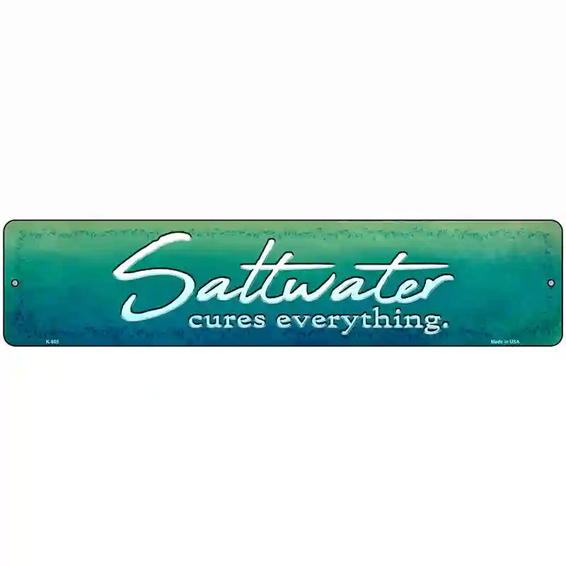 Saltwater Cures Everything Novelty Metal Street Sign 18" x 4" (K)