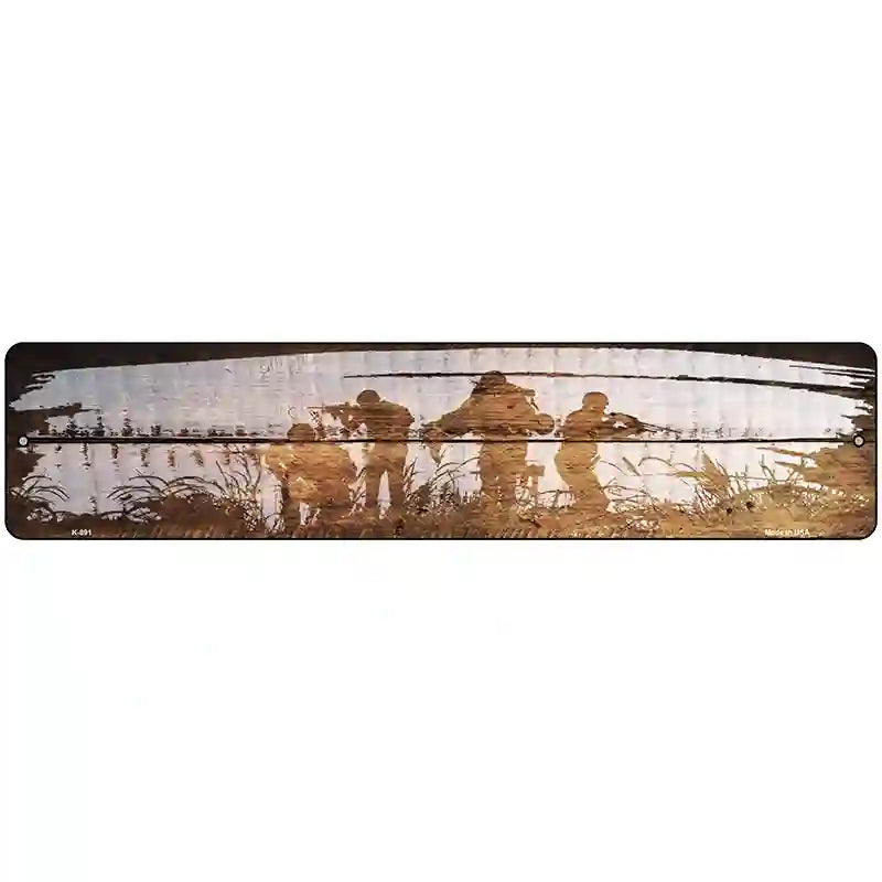 Soldiers Wood Silhouette Novelty Metal Street Sign 18" x 4" (K)