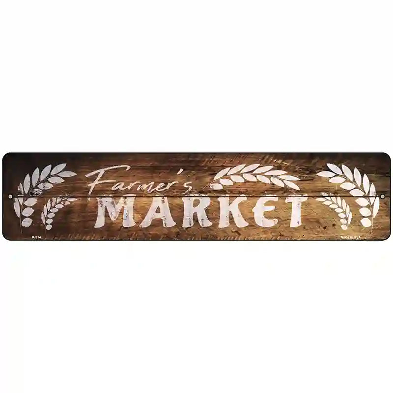 Farmers Market Novelty Metal Street Sign K-914 18" x 4" (K)