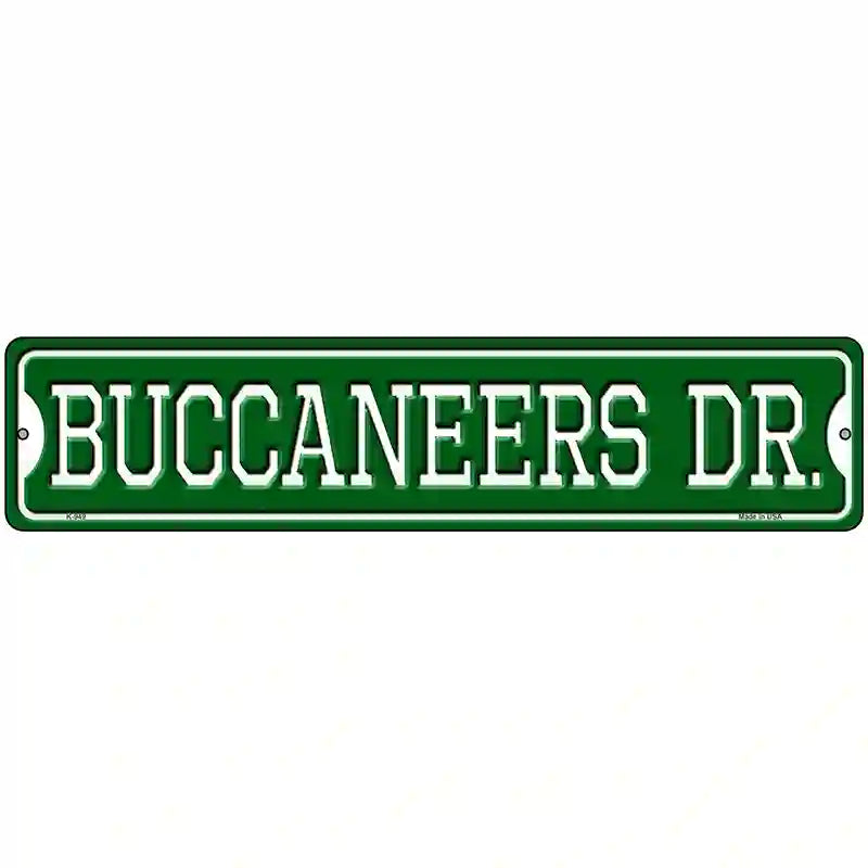 Buccaneers Dr Novelty Metal Street Sign 18" x 4" (K)