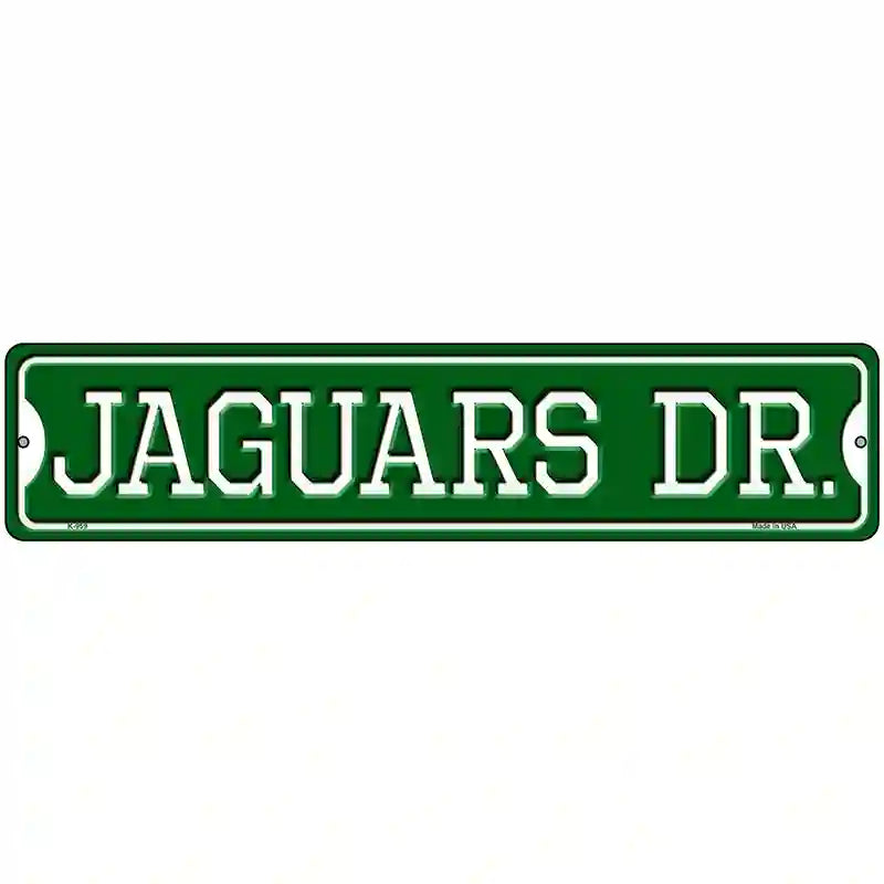 Jaguars Dr Novelty Metal Street Sign 18" x 4" (K)