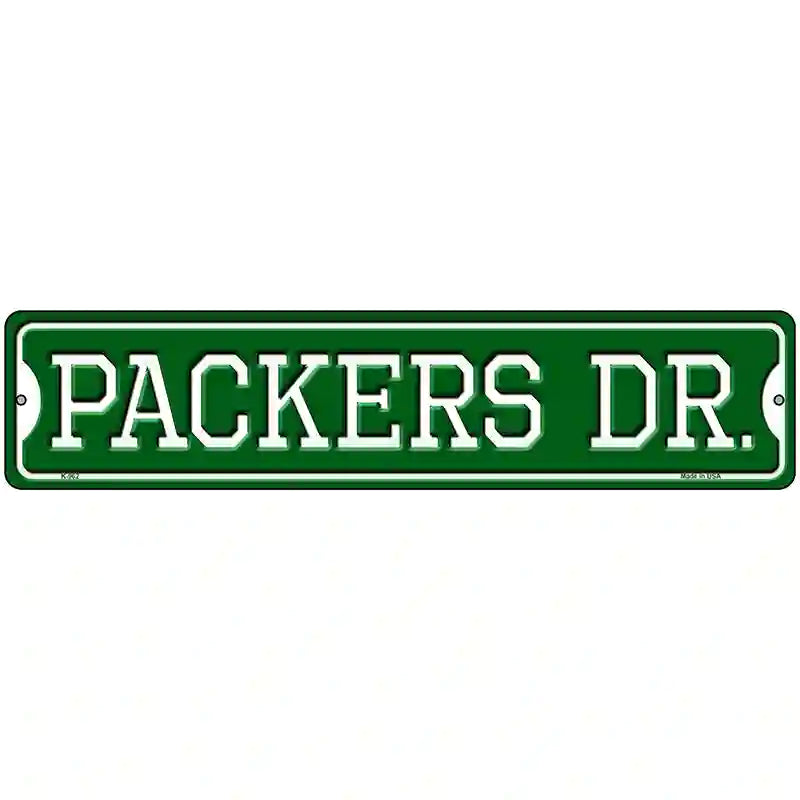 Packers Dr Novelty Metal Street Sign 18" x 4" (K)