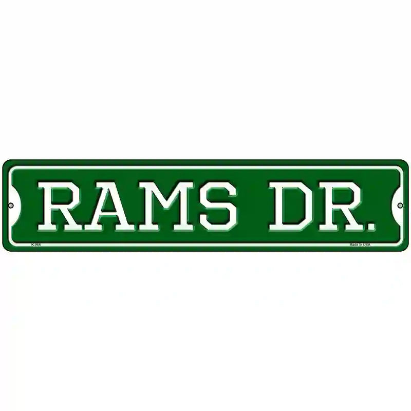 Rams Dr Novelty Metal Street Sign 18" x 4" (K)