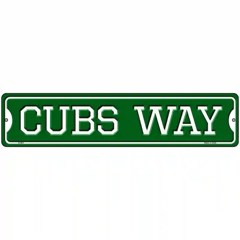 Cubs Way Novelty Metal Street Sign 18" x 4" (K)