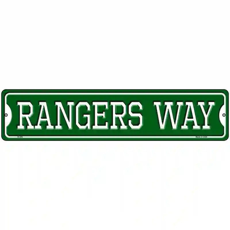 Rangers Way Novelty Metal Street Sign 18" x 4" (K)