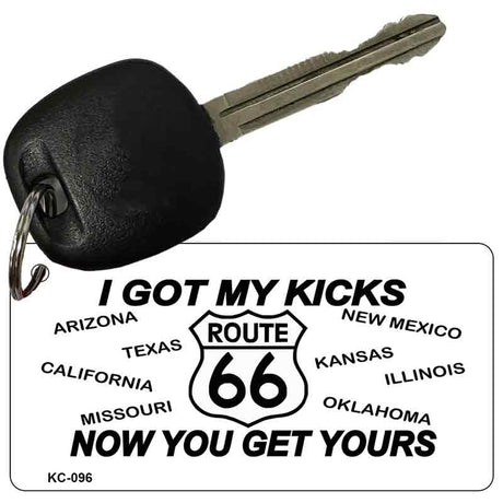 I got My Kicks Route 66 Novelty Aluminum Key Chain KC-096