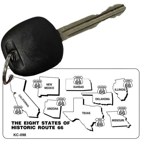 8 States Route 66 Novelty Aluminum Key Chain KC-098