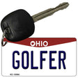 Golfer Ohio State License Plate Tag Key Chain KC-10094