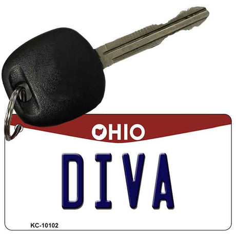 Diva Ohio State License Plate Tag Key Chain KC-10102