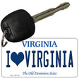 I Love Virginia State License Plate Tag Key Chain KC-10114