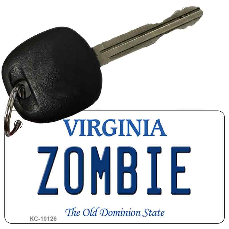 Zombie Virginia State License Plate Tag Key Chain KC-10126