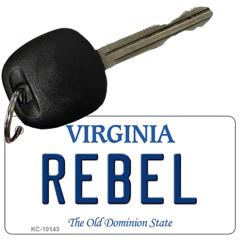 Rebel Virginia State License Plate Tag Key Chain KC-10143