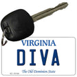 Diva Virginia State License Plate Tag Key Chain KC-10144